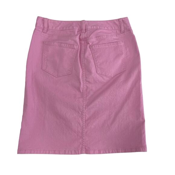 Talbots Light Pink Denim Straight Fit Skirt Womens 4 Petite - Picture 5 of 6